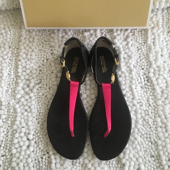 black pink sandals